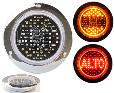 PLAFON UNIVERSAL DE 62 LEDS 12/24V 13.7CM ROJO/AMBAR TIPO ALTO (PZA)