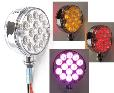 PLAFÓN  DIRECCIONAL MINI  TRICOLOR DE 28 LED LUZ FIJA Y ESTROBO AMBAR/ROJO/ROSA (PZA)