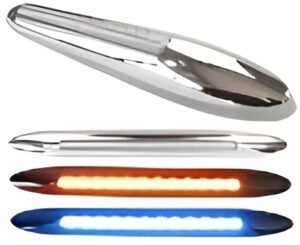 PLAFON UNIVERSAL LATERAL LARGO LASER GEL 24 LEDS 12/24V 2.7CMX23CMX1.9CM AMBAR-ICE AZUL (PZA)