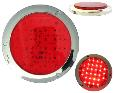 PLAFON UNIVERSAL 30 LEDS 12/24V ROJO BASE CROMO (PZA)
