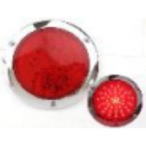 PLAFON UNIVERSAL REDONDO 48 LEDS  BASE CROMADA 12V/24V ROJO (PZA)