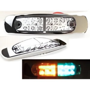 PLAFON UNIVERSAL LATERAL FUNCION TIPO CODIGO  12 LEDS 12/24V 4.4CMX15.7CMX2.3CM TRANS-AMBAR-AZUL ICE (PZA)