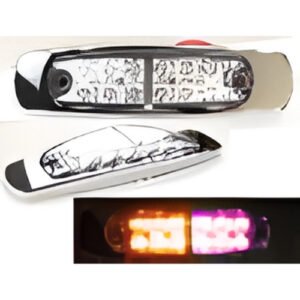 PLAFON UNIVERSAL LATERAL FUNCION TIPO CODIGO  12 LEDS 12/24V 4.4CMX15.7CMX2.3CM TRANS-AMBAR-ROSA (PZA)