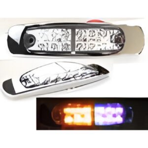 PLAFON UNIVERSAL LATERAL FUNCION TIPO CODIGO  12 LEDS 12/24V 4.4CMX15.7CMX2.3CM TRANS-AMBAR-MORADO (PZA)