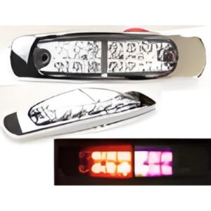 PLAFON UNIVERSAL LATERAL FUNCION TIPO CODIGO  12 LEDS 12/24V 4.4CMX15.7CMX2.3CM TRANS-ROJO-ROSA (PZA)