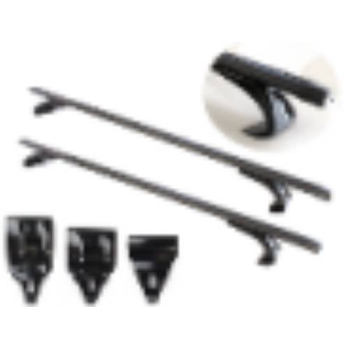 BARRA PORTA EQUIPAJE DE ALUMINIO NEGRO 1.20 MTS CON LLAVE Y 3 BASES (PAR)