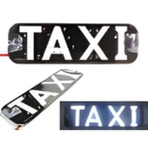 TX582_WH PLACA PARA TAXI SUJECIÓN CON CHUPÓN-LETRERO TAXI 19CM X 6.3CM X 1MM 12V BLANCO (PZA)