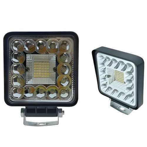 FARO CUADRADO DE 24 LEDS DE ALTA INTENSIDAD LUZ FIJA Y ESTROBO BLANCO 8.5 X 1.9CM (PZA)