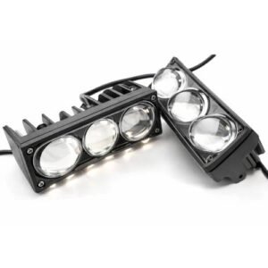 LUZ LED BICOLOR LUZ FIJA Y ESTROBO + LUZ ROJA FIJA 8CMx3CMx3.5CM (PAR)