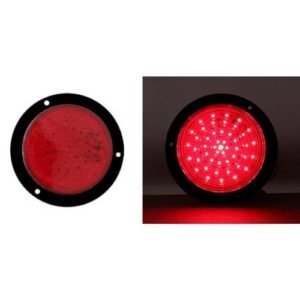 PLAFON UNIVERSAL REDONDO 48 LEDS BASE NEGRA 12V/24V ROJO (PZA)