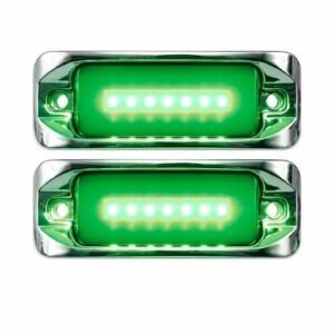 PLAFON UNIVERSAL LATERAL DE LED CON LUZ GEL 9 X 3.4 X2.5CM 12/24V VERDE (PAR)