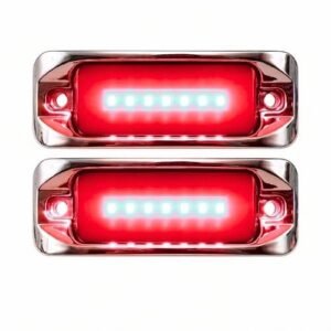 PLAFON UNIVERSAL LATERAL DE LED CON LUZ GEL 9 X 3.4 X2.5CM 12/24V ROJO (PAR)