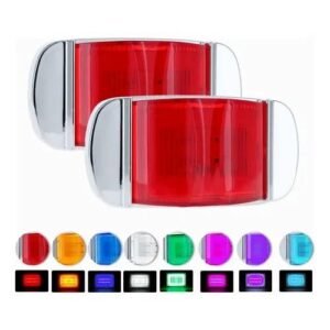 PLAFON UNIVERSAL LATERAL 8 LEDS CON LUZ GEL 12/24V ROJO (PAR)