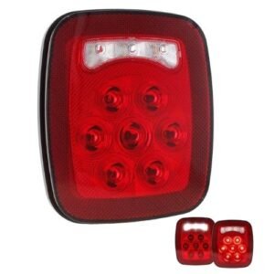 PLAFÓN UNIVERSAL CON ARILLO DE GEL 7 LEDS ROJOS + 3 BLANCOS 12/24V (PZA)