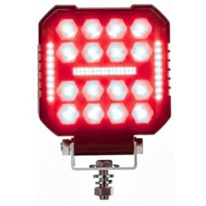 FARO CUADRADO DE LED ALTA INTENSIDAD CON DRL ROJO (PAR)