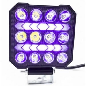FARO CUADRADO DE LED ALTA INTENSIDAD CON DRL MORADO (PAR)