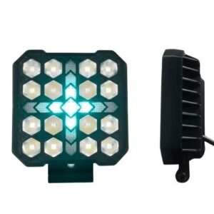 FARO CUADRADO DE LED ALTA INTENSIDAD CON DRL AZUL ICE (PAR)