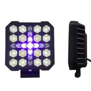 FARO CUADRADO DE LED ALTA INTENSIDAD CON DRL MORADO (PAR)