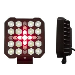 FARO CUADRADO DE LED ALTA INTENSIDAD CON DRL ROJO (PAR)
