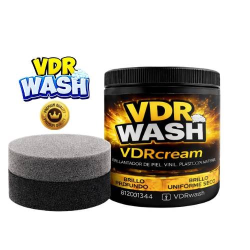 ABRILLANTADOR VDR CREAM DE PIEL VINIL PLASTICO Y MADERA 300 ML (INCLUYE ESPONJA)