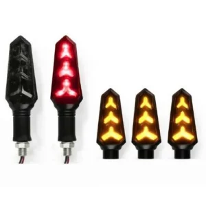 LUZ LED DIRECCIONAL UNIVERSAL PARA MOTOCICLETA ROJO (PAR)