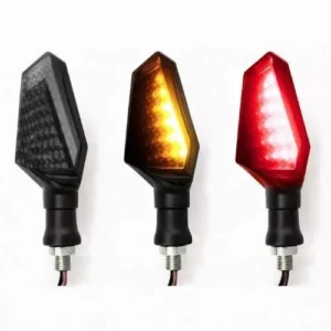 LUZ LED DIRECCIONAL UNIVERSAL PARA MOTOCICLETA CON LUZ GEL ROJO (PAR)