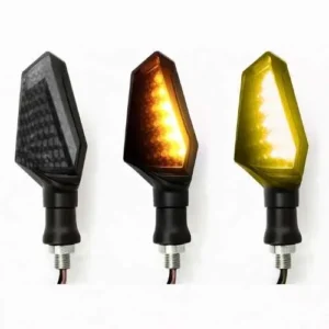 LUZ LED DIRECCIONAL UNIVERSAL PARA MOTOCICLETA CON LUZ GEL AMARILLO (PAR)