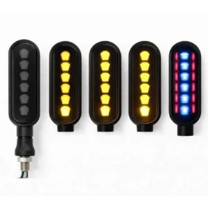 LUZ LED DIRECCIONAL UNIVERSAL PARA MOTOCICLETA CON FUNCIONES RGB/AMARILLO (PAR)