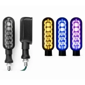 LUZ LED DIRECCIONAL UNIVERSAL PARA MOTOCICLETA CON FUNCIONES RGB/AMARILLO (PAR)