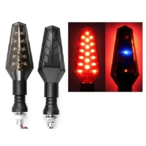 LUZ LED DIRECCIONAL UNIVERSAL PARA MOTOCICLETA ROJO (PAR)