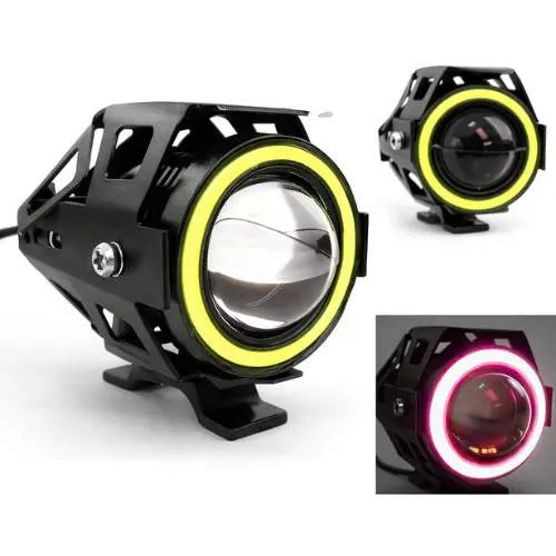 FARO DE LED PARA MOTOCICLETA / NEGRO / ROJO (PZA)