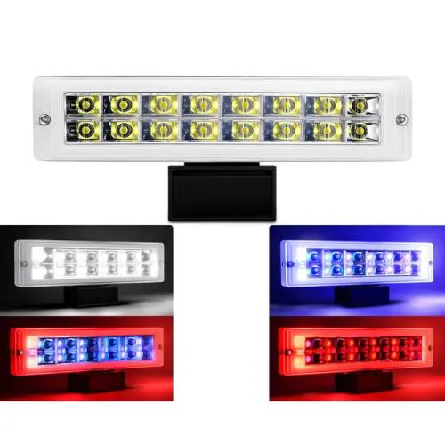 FARO DE LED DE ALTA INTENSIDAD CON ARILLO DE GEL ROJO/BLANCO/AZUL 13.8X3.8X2.7CM (PZA)