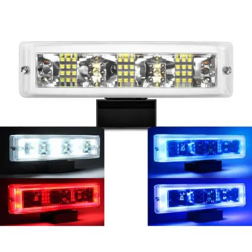 FARO DE LED DE ALTA INTENSIDAD CON ARILLO DE GEL ROJO/BLANCO/AZUL 13.8X3.8X2.7CM (PZA)