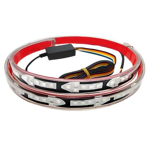 LA-F72RGB LAMPARA TRASERA TIPO STOP CON 72 HIPER LEDS 1.2M CON ESTROBO Y DIRECCIONAL RGB (PIEZA)