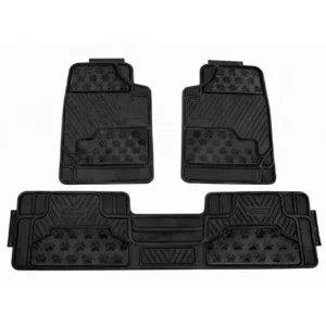 TAPETE GRUESO 3 PIEZAS NEGRO 5.47KG HUELLITAS  (JUEGO)