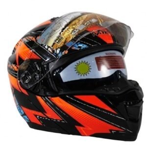 CASCO PARA MOTOCICLISTA ABATIBLE CON DISEÑO GRANDE (Pieza)