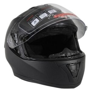 CASCO PARA MOTOCICLISTA CERRADO NEGRO MATE GRANDE (Pieza)
