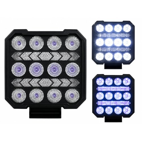RENO92-B FARO CUADRADO DE LED ALTA INTENSIDAD CON DRL AZUL 12/24V (PAR)