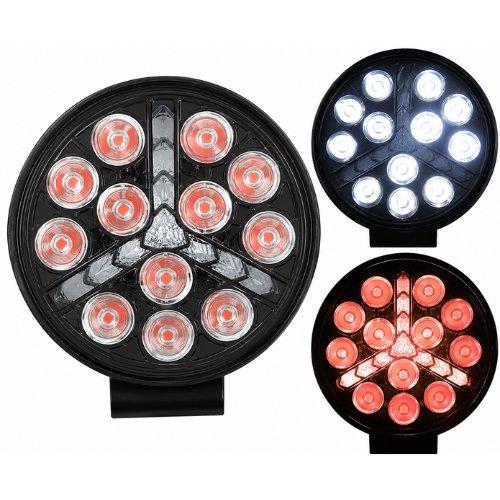 RENO94-R FARO REDONDO DE LED ALTA INTENSIDAD CON DRL ROJO 12/24V (PAR)