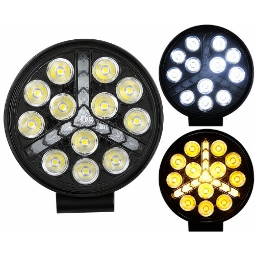 RENO94-Y FARO REDONDO DE LED ALTA INTENSIDAD CON DRL AMARILLO 12/24V (PAR)