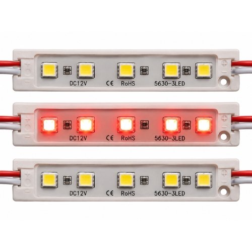 5050-5SMD_RED MODULO DE LEDS 5*5050 SMD ROJO 7.6 X 1.4X 0.5CM 12V (20 PZAS)