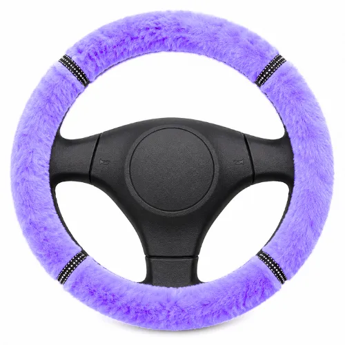 FUNDA PARA VOLANTE  MEDIANA DE 38 CM POLAR DE 4 SECCIONES COLOR MORADO