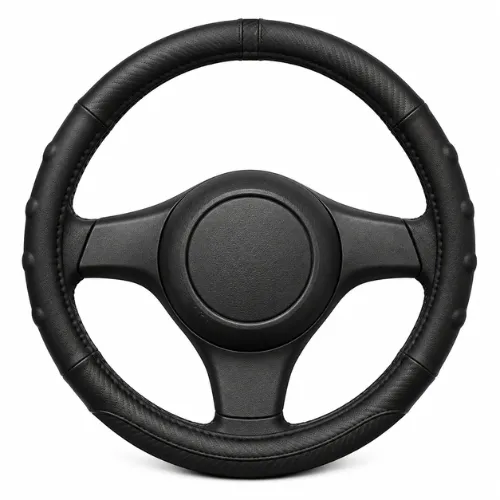 FUNDA PARA VOLANTE  MEDIANA DE 38 CM NEGRA CON SECCIÓN Y ANILLO NEGRO