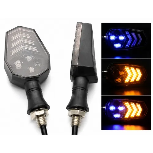 LUZ LED DIRECCIONAL UNIVERSAL PARA MOTOCICLETA AZUL/AMBAR