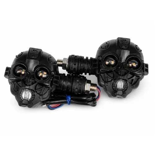 LAMPARA DIRECCIONAL PARA MOTO DE ROBOT BICOLOR AMBAR ROJO PAR