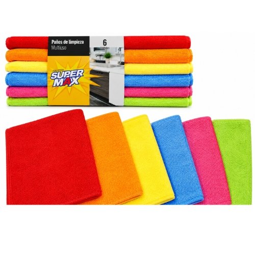 TRAPO DE MICROFIBRA 6 PIEZAS 30*30CM
COLORES SURTIDOS