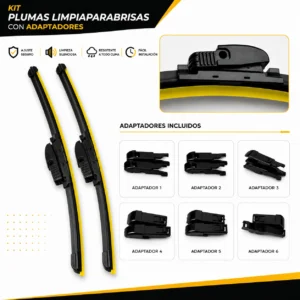 LIMPIAPARABRISAS CURVO 5 ADAPTADORES 16 (KIT)