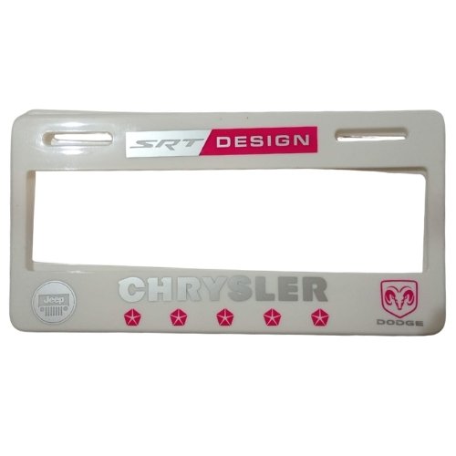 Pser- Chrysler blanco PORTA PLACA SERIGRAFIADO (PAR)