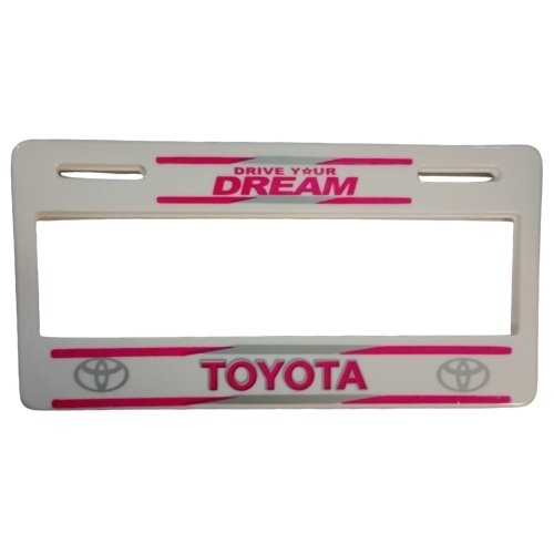 Pser- Toyota blanco PORTA PLACA SERIGRAFIADO (PAR)