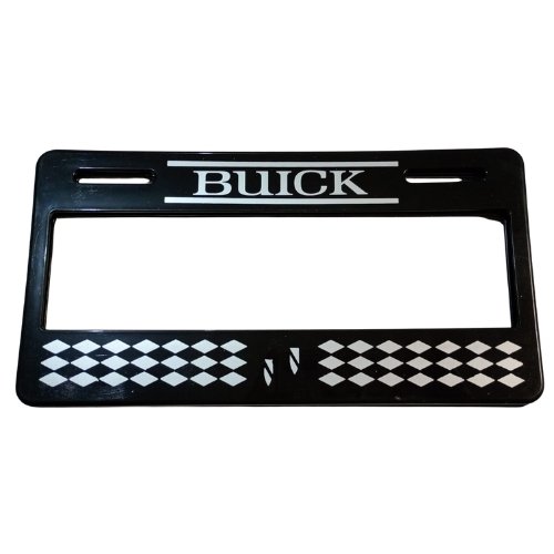 Pser-buuck-plata negro PORTA PLACA SERIGRAFIADO (PAR)